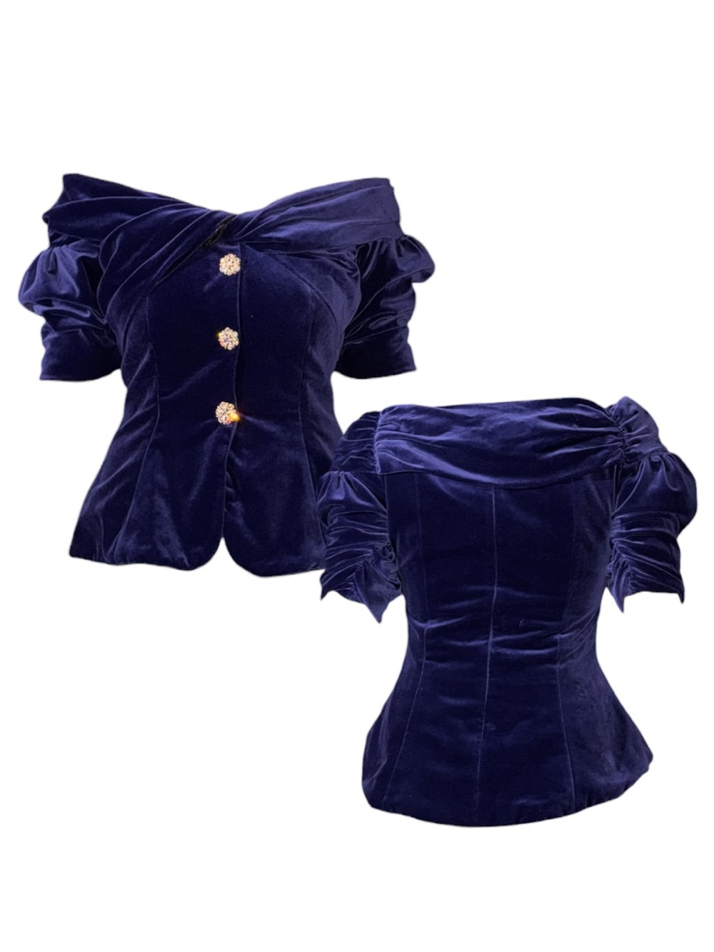 Vintage Watters Velvet Off The Shoulder